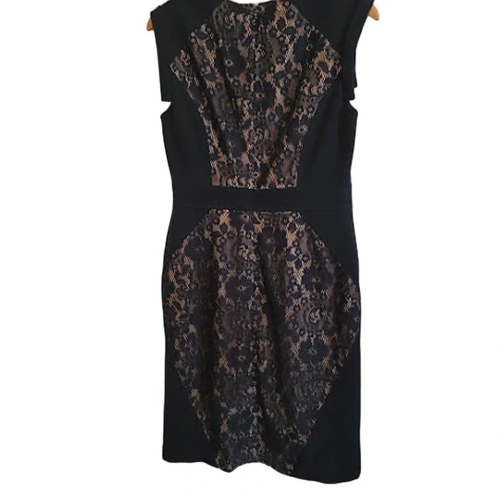 Adrianna Papell- Navy blue lace dress- size 8 - Picture 5 of 9